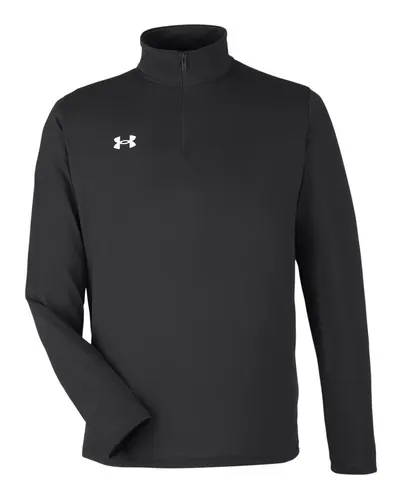 Under Armour Under Armour Men's Team Tech™ Quarter-Zip Pullover in Black/ White, front view
