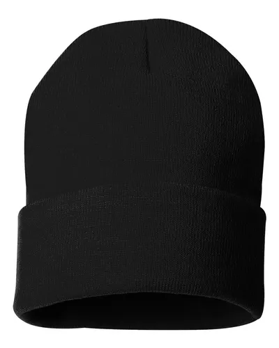 Sportsman Sportsman 12" Solid Cuffed Beanie in Black, front view