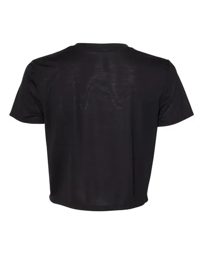 BELLA + CANVAS BELLA + CANVAS Women’s Flowy Crop Tee in Black, back view