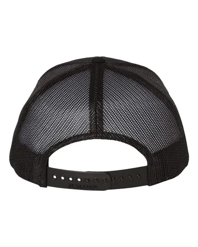 Richardson Richardson Youth Trucker Snapback Cap in Black, back view