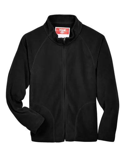 Team 365 Team 365 Youth Campus Microfleece Jacket in Black, front view