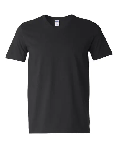 Gildan Gildan Unisex Softstyle® V-Neck T-Shirt in Black, front view