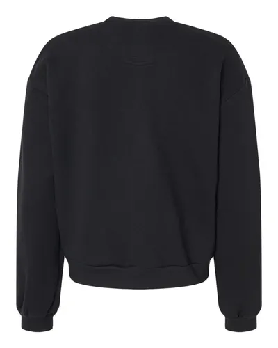 American Apparel American Apparel Women's ReFlex Fleece Crewneck Sweatshirt in Black, back view