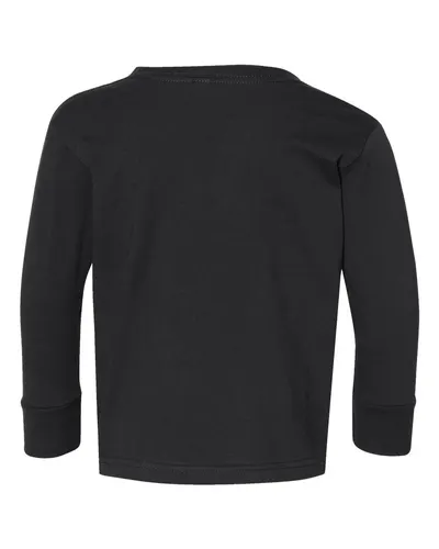Rabbit Skins Rabbit Skins Toddler Fine Jersey Long Sleeve Tee in Black, back view