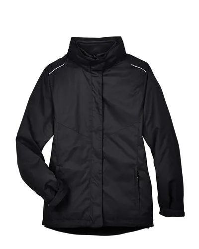 CORE365 CORE365 Women's 3-in-1 Jacket with Fleece Liner in Black, front view