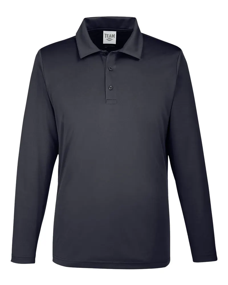 Team 365 Team 365 Men's Zone Performance Long Sleeve Polo — Black