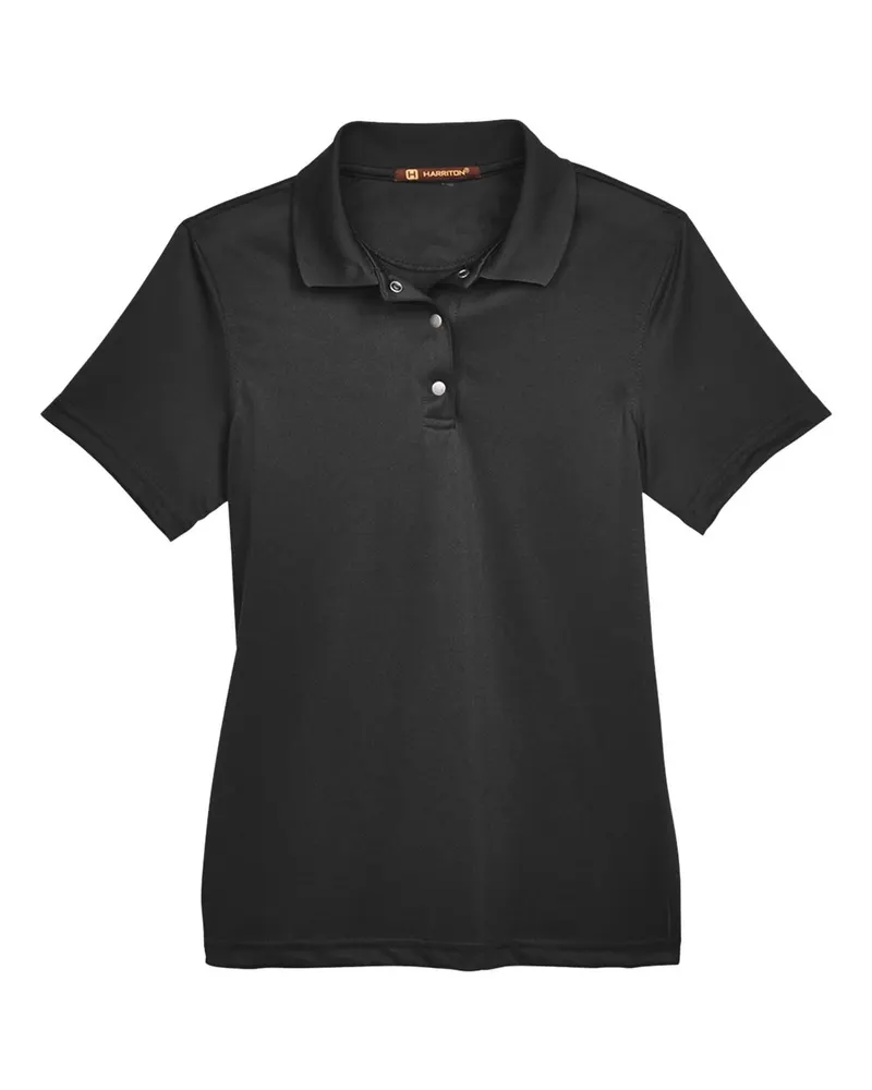 Harriton Harriton Women's Advantage Snag Protection Plus IL Snap Placket Polo — Black