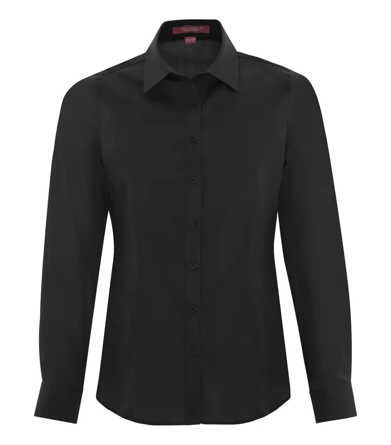 Coal Harbour® COAL HARBOUR® EVERYDAY LONG SLEEVE WOVEN LADIES' SHIRT — Black