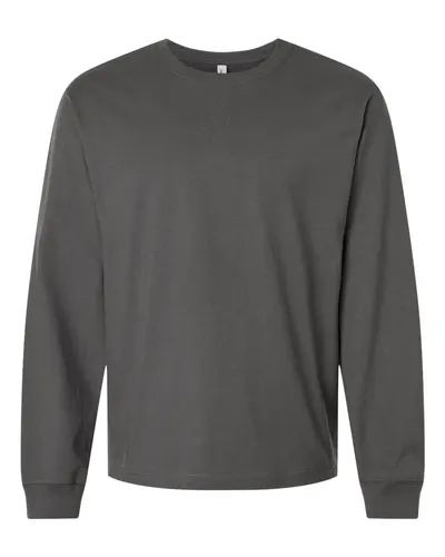 BELLA + CANVAS BELLA + CANVAS Unisex 7.5 oz Heavyweight Long Sleeve Tee in Asphalt, front view