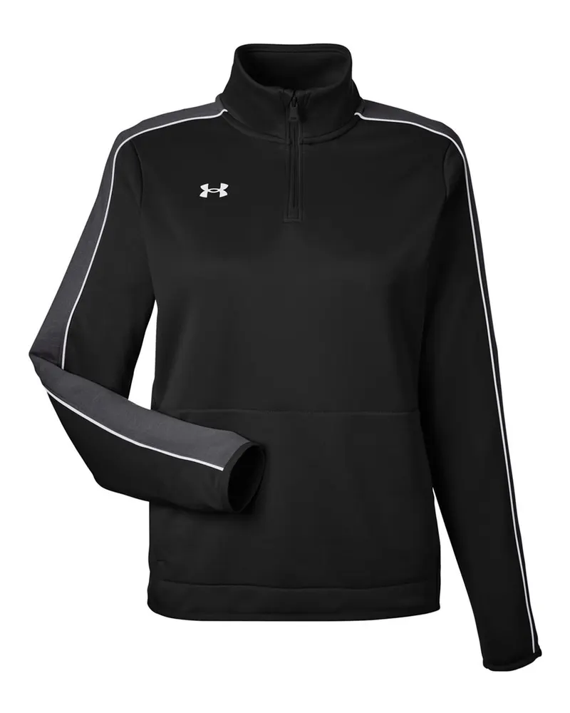 Under Armour Under Armour Women's Command 2.0 Quarter-Zip Pullover — Black/ White