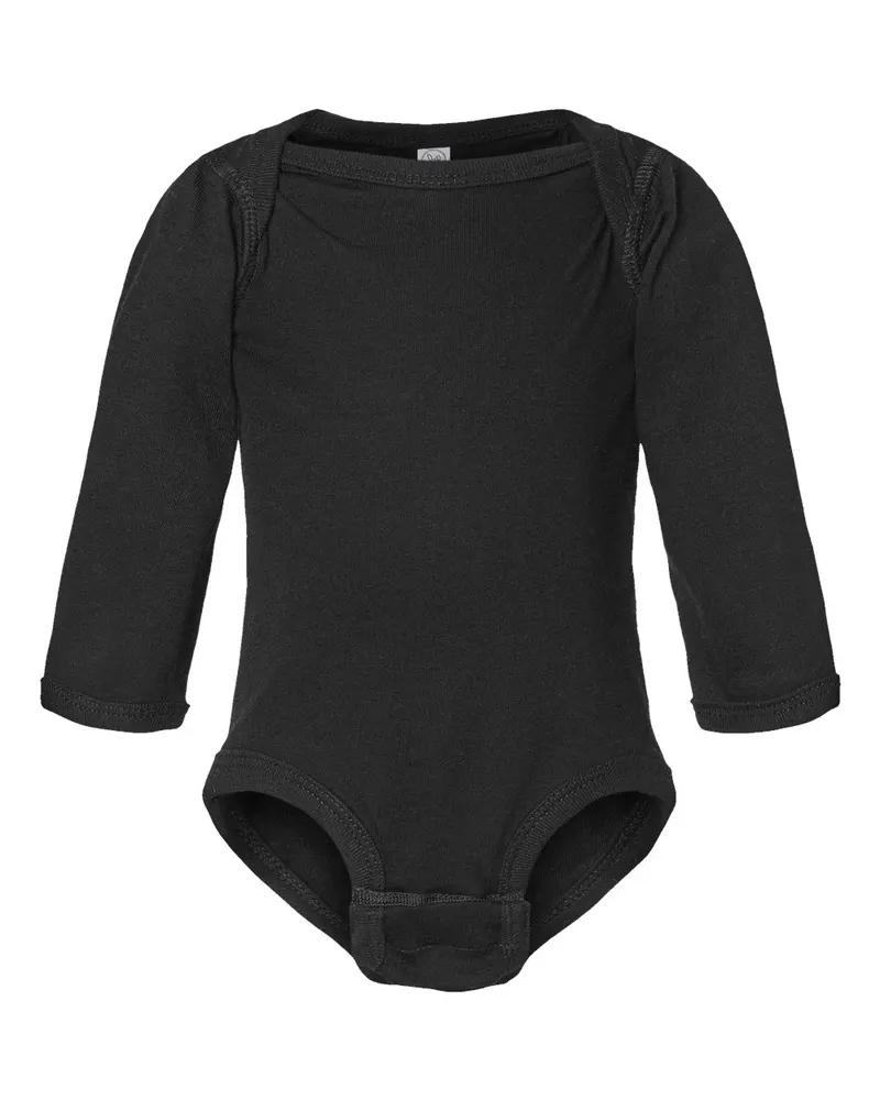 Rabbit Skins Rabbit Skins Infant Fine Jersey Long Sleeve Bodysuit — Black