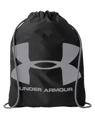 Under Armour Under Armour Ozsee Sackpack Drawstring Bag in Black/ Steel, front view