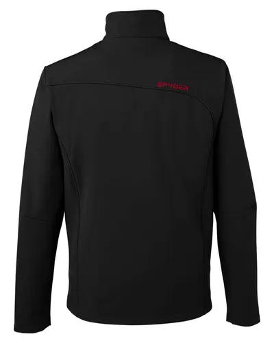 Spyder Spyder Men's Transport Soft Shell Jacket in Black/ Red, back view
