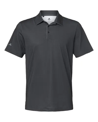 Adidas Adidas Men's Ultimate365 Diamond Dot Print Polo in Black/ White/ Grey Three, front view