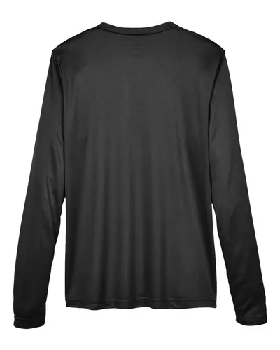 Team 365 Team 365 Women's Zone Performance Long Sleeve T-Shirt in Black, back view