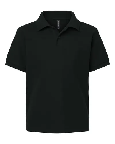 AllPro AllPro Youth Pique Polo in Black, front view