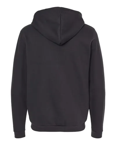 M&O M&O Unisex Zipper Fleece Hoodie in Black, back view