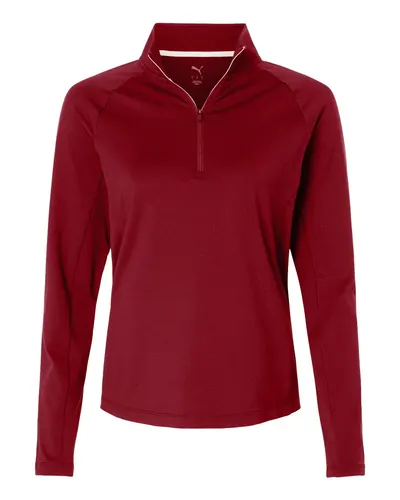 Puma Golf Puma Golf Women's Pure 2.0 Quarter-Zip Pullover in Dark Crimson, front view