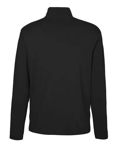 Devon & Jones Devon & Jones Men's Raleigh Stretch Quarter-Zip Pullover in Black, back view