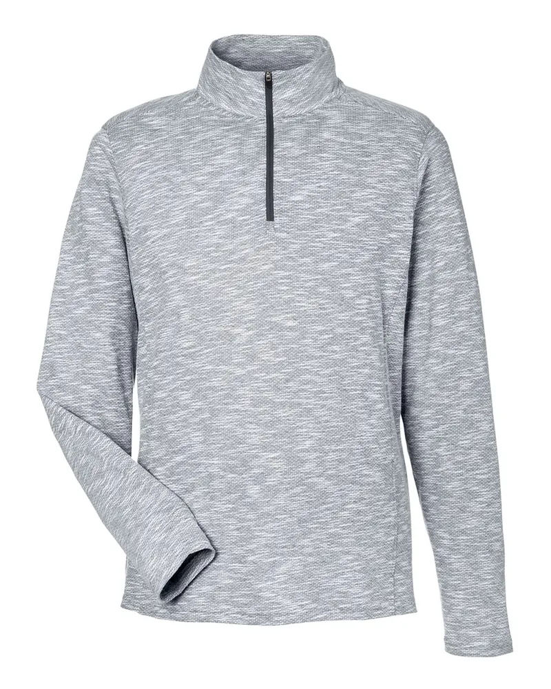 North End North End Men's Eclipse Jacquard Quarter-Zip Pullover — Black Heather