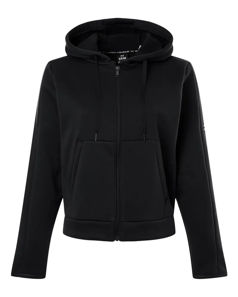 Under Armour Under Armour Women's Armour Fleece Pro Hooded Full-Zip — Black/ White