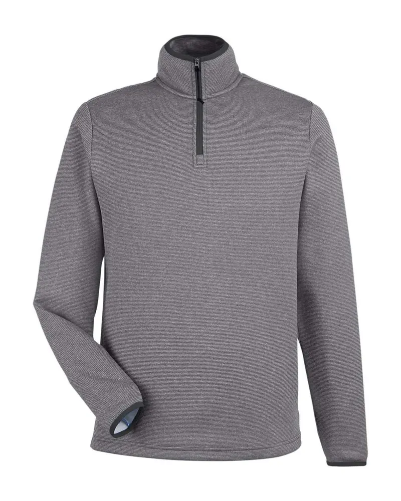 CORE365 CORE365 Men's Venture Heathered Stripe Quarter-Zip Pullover — Black/ White