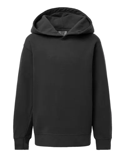 Comfort Colors Comfort Colors Youth Garment-Dyed Lightweight Hooded Sweatshirt in Black, front view