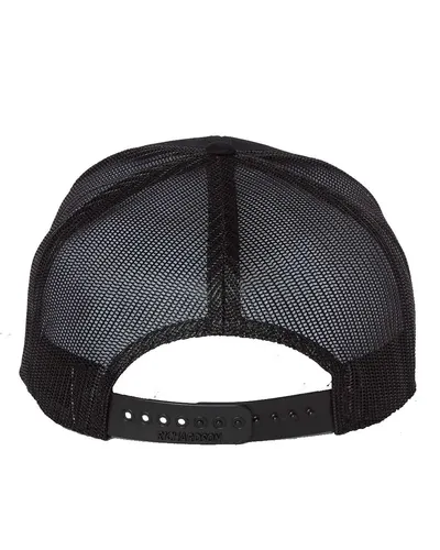Richardson Richardson Seven-Panel Trucker Cap in Black, back view