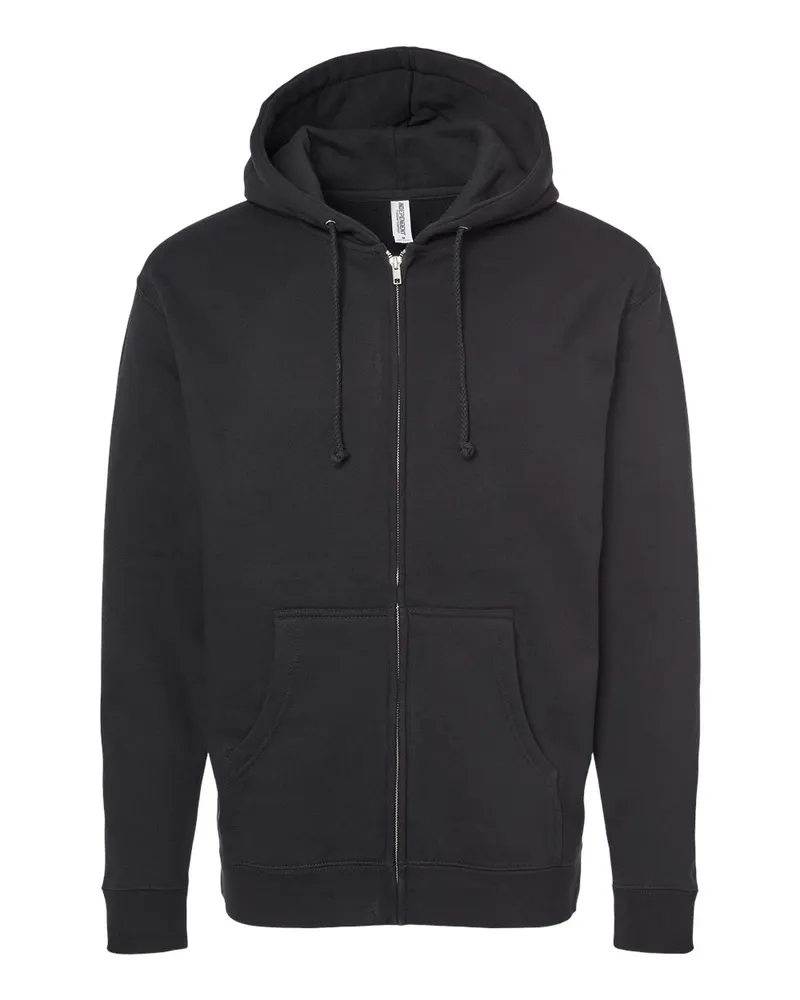 Independent Trading Co. Independent Trading Co. Unisex Heavyweight Full-Zip Hooded Sweatshirt — Black
