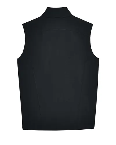 CORE365 CORE365 Men's Cruise Two-Layer Fleece Bonded Soft Shell Vest in Black, back view
