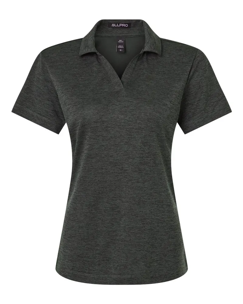 AllPro AllPro Women's Pro-Lock Performance Mélange Polo — Black Melange