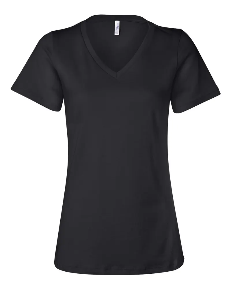 BELLA + CANVAS BELLA + CANVAS Women’s Relaxed Jersey V-Neck Tee — Black