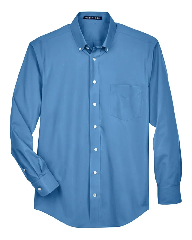 Devon & Jones Devon & Jones Men's Tall Crown Collection® Broadcloth Woven Dress Shirt — French Blue