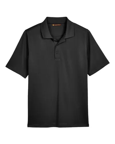 Harriton Harriton Men's Tall Advantage Snag Protection Plus IL Polo in Black, front view