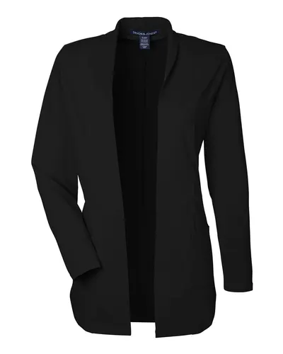 Devon & Jones Devon & Jones Women's Raleigh Stretch Cardigan in Black, front view