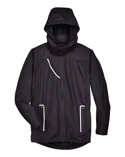 Team 365 Team 365 Men's Dominator Waterproof Jacket in Black, front view