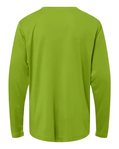CORE365 CORE365 Youth Capital Performance Long Sleeve T-Shirt in Acid Green, back view
