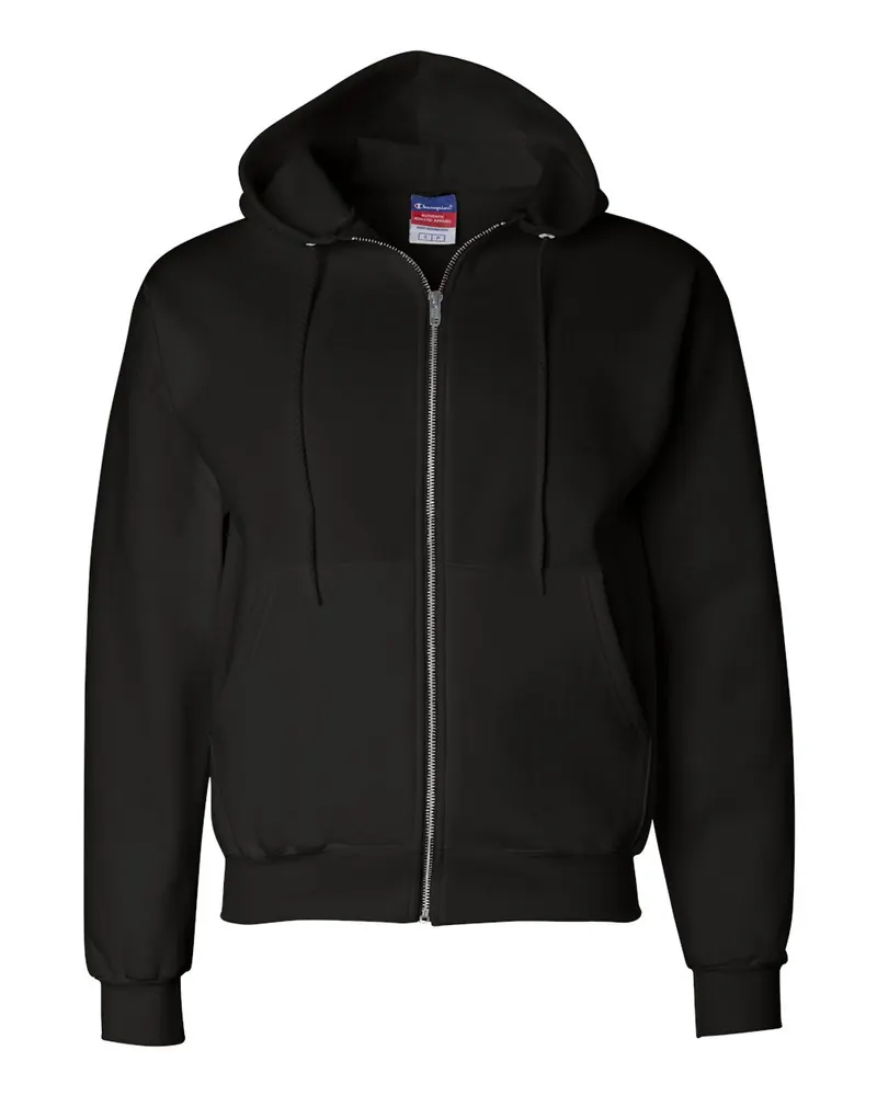 Champion Champion Unisex Powerblend® Full-Zip Hooded Sweatshirt — Black
