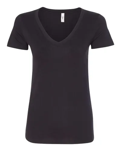 Next Level Next Level Women's Ideal V-Neck Tee in Black, front view