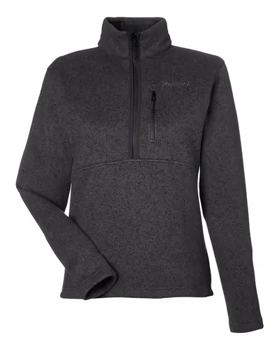 Marmot Marmot Women's Drop Line Half-Zip Jacket in Black Heather, front view