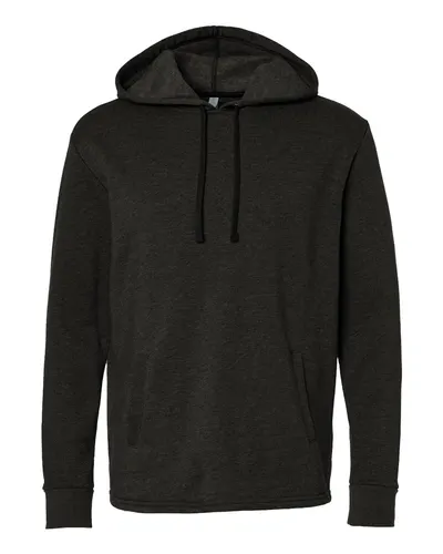 Next Level Next Level Unisex Malibu Welt Pocket Hoodie Sweatshirt in Heather Black, front view