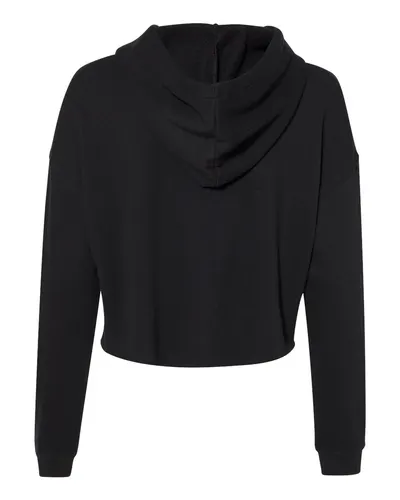 Independent Trading Co. Independent Trading Co. Women’s Lightweight Crop Hooded Sweatshirt in Black, back view