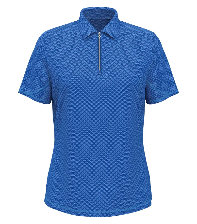 Callaway CALLAWAY ALL-OVER STITCHED CHEV LADIES’ POLO — Lapis Blue