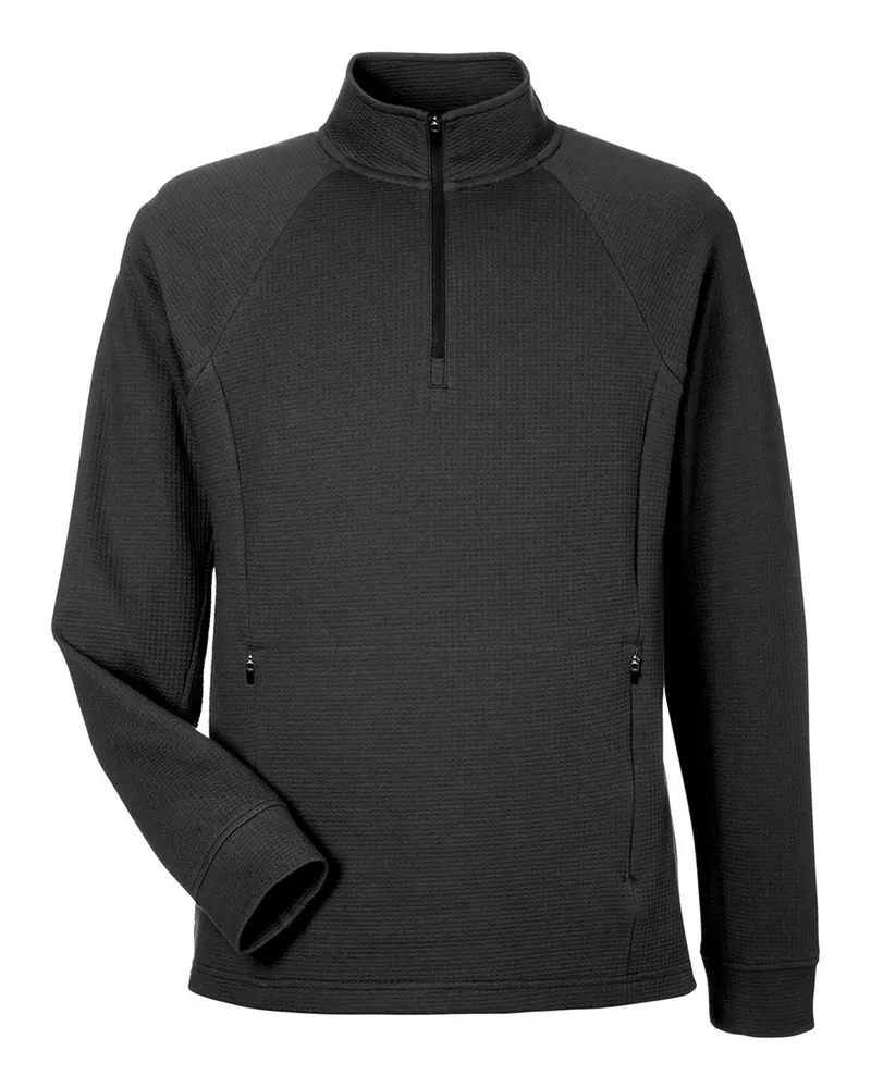 North End North End Men's Rhythm Waffle Quarter-Zip Pullover — Black