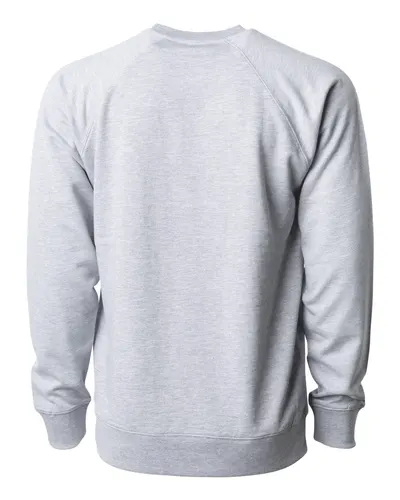 Independent Trading Co. Independent Trading Co. Unisex Icon Lightweight Loopback Terry Crewneck Sweatshirt in Athletic Heather, back view