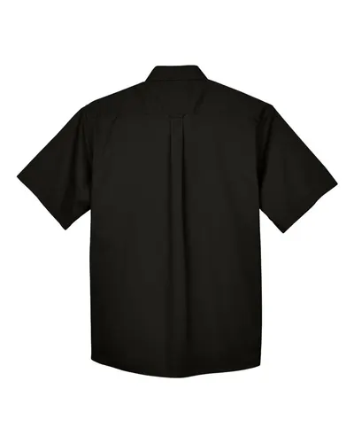 Harriton Harriton Men's Easy Blend™ Twill Dress Shirt with Stain-Release in Black, back view