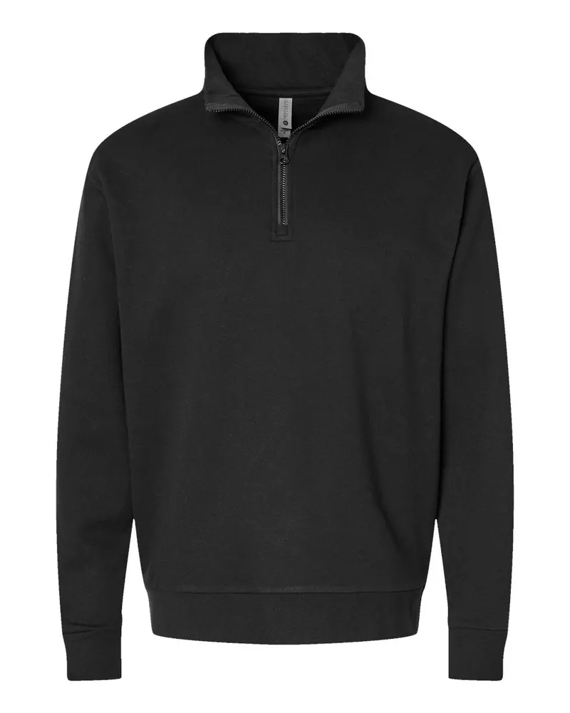 Next Level Next Level Unisex Fleece Quarter-Zip Pullover — Black