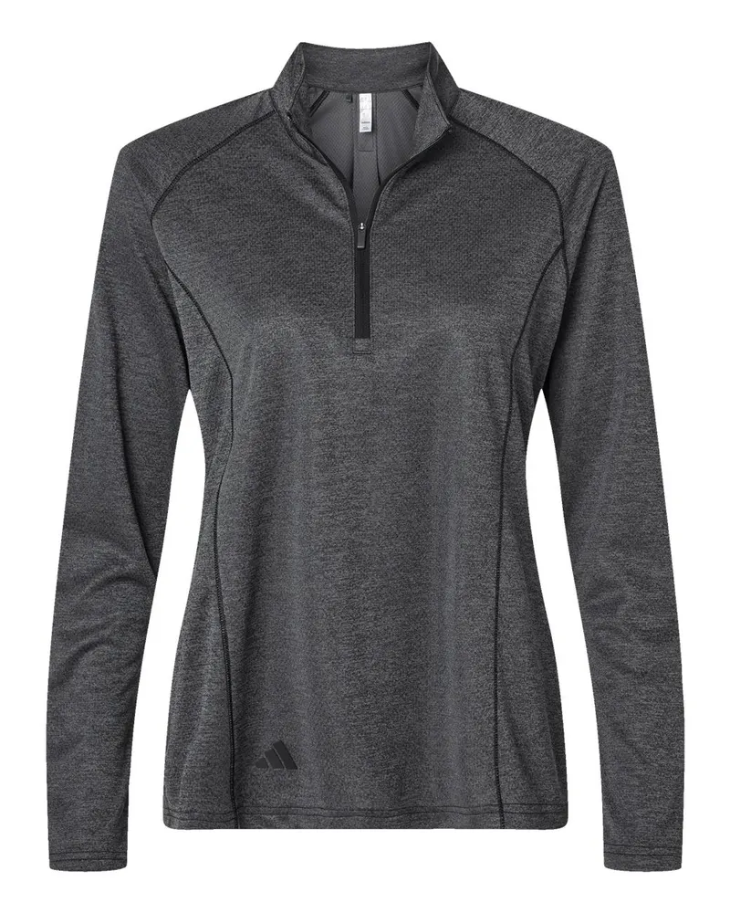 Adidas Adidas Women's Space Dyed Quarter-Zip Pullover — Black Melange