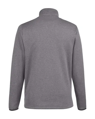 CORE365 CORE365 Men's Venture Heathered Stripe Quarter-Zip Pullover in Black/ White, back view