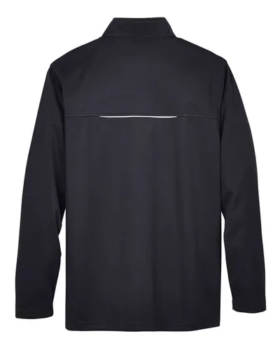 CORE365 CORE365 Men's Tall Techno Lite Three-Layer Knit Tech-Shell in Black, back view